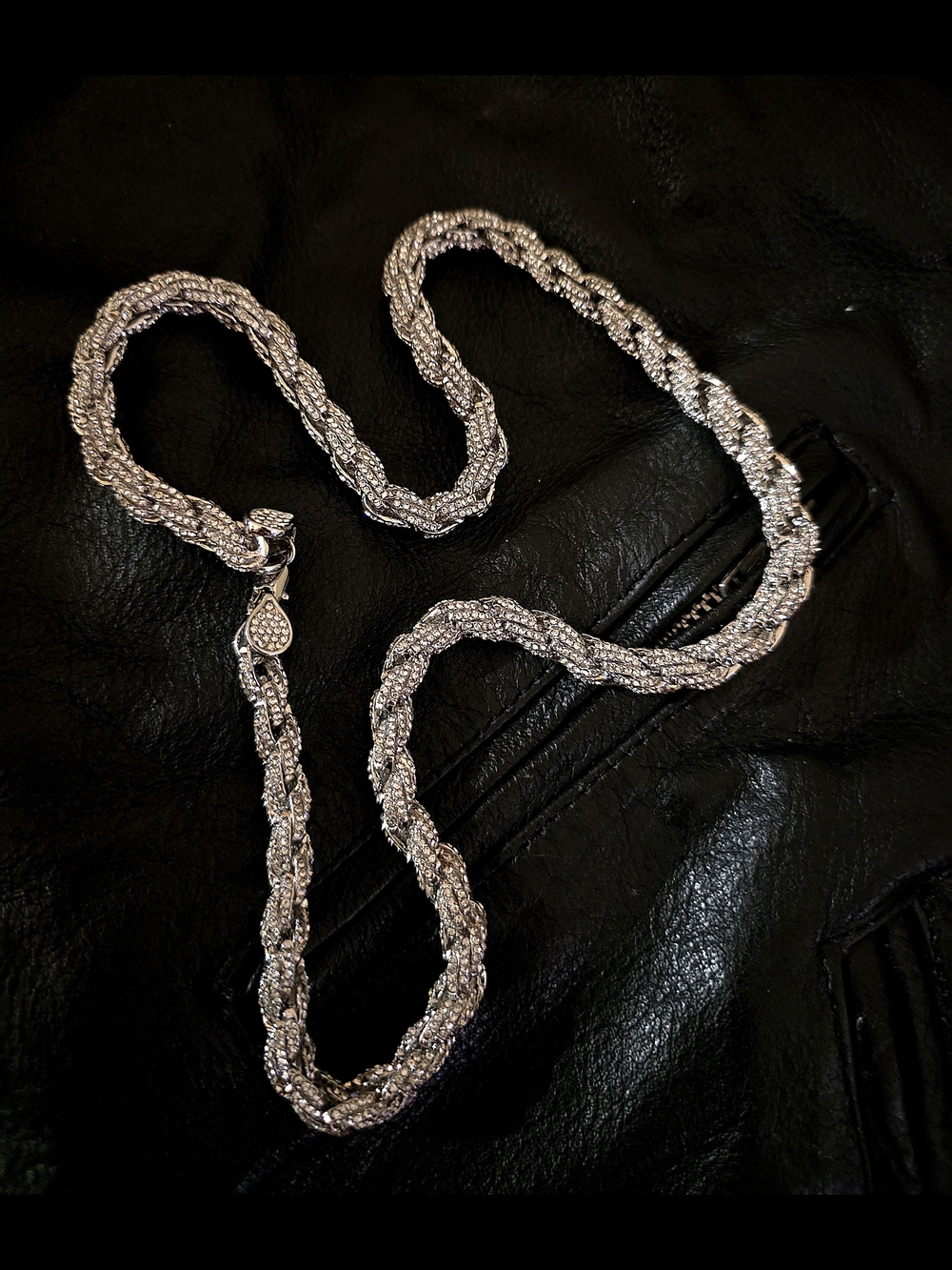Men's Silver Braided Rope Chain Necklace - Classic Shine